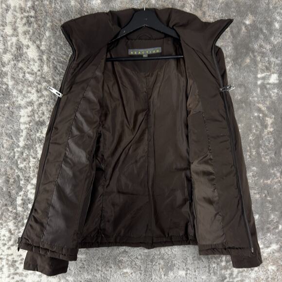 Kenneth Cole Size S Duck Down Mock Neck Outdoor Jacket Brown Full Zip Long Sleev - Picture 3 of 9